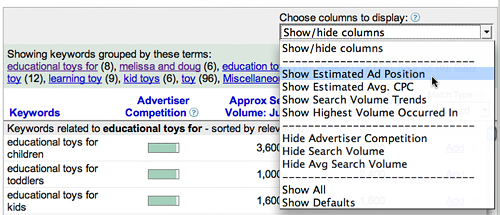 Google Keyword tool Picture 6