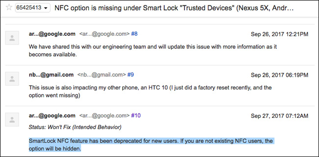 Google silently removes NFC Smart Unlock feature on Android device Picture 1