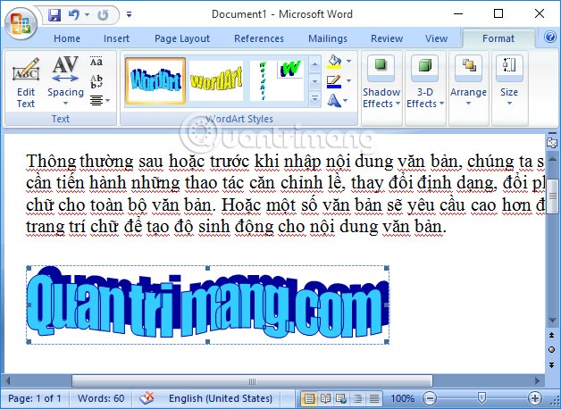 microsoft word art stretch