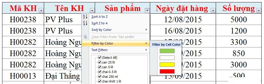 Guide to Automatic Filter and Filter detailed data in excel Picture 7