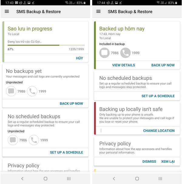 Guide to backup and restore messages, call logs on smartphones Picture 5
