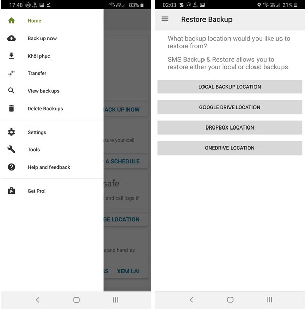 Guide to backup and restore messages, call logs on smartphones Picture 6