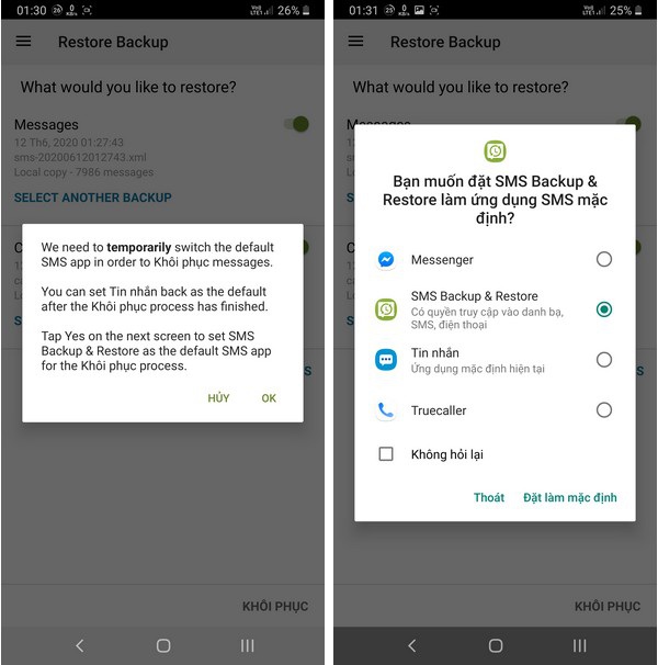 Guide to backup and restore messages, call logs on smartphones Picture 8