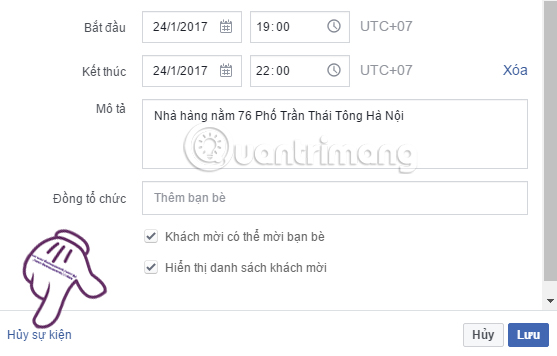 Guide to creating events, activities on Facebook Picture 10