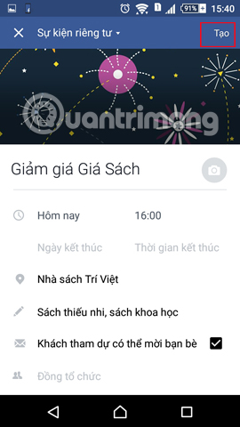 Guide to creating events, activities on Facebook Picture 16