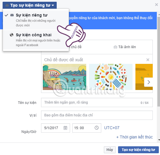 Guide to creating events, activities on Facebook Picture 3
