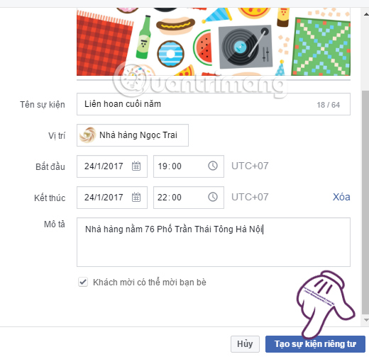 Guide to creating events, activities on Facebook Picture 5