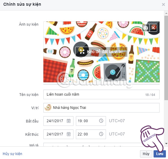 Guide to creating events, activities on Facebook Picture 8