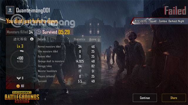 Guide to playing Zombie mode: Darkest Night PUBG Mobile Picture 10