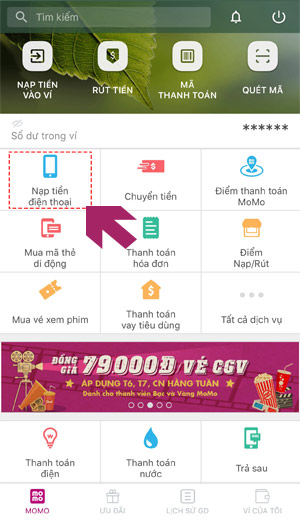 Guide to recharge your phone with MOMO wallet Picture 1