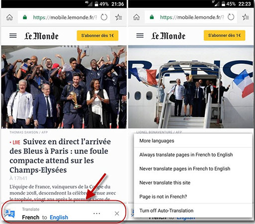 Guide to translating web pages automatically with Edge browser on Android Picture 1