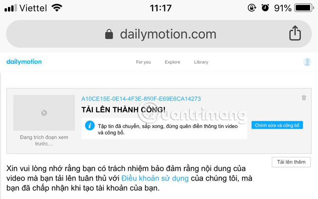 Guide to upload videos to Dailymotion on the phone Picture 18