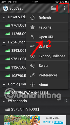 Guide to watching football on Sopcast Android Picture 9