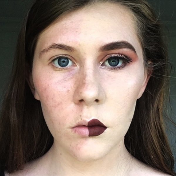 Half-face makeup: Moves to fever on social networks Instagram Picture 17