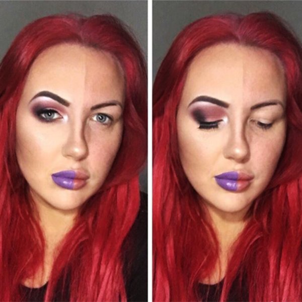 Half-face makeup: Moves to fever on social networks Instagram Picture 5