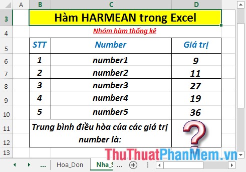 HARMEAN function - The function returns the harmonic average of a data set in Excel Picture 2