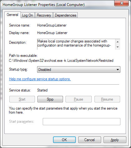 Hide and turn off the HomeGroup feature on Windows 7 Picture 7