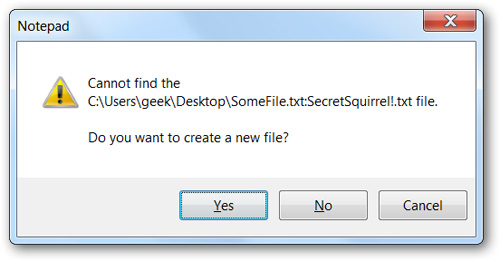 Hide data in a 'secret' text file Picture 3