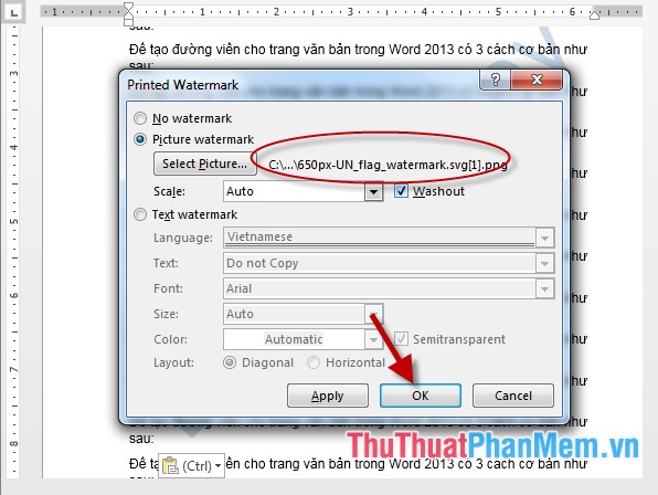 Highlight copyright by creating Watermark in Word Picture 8