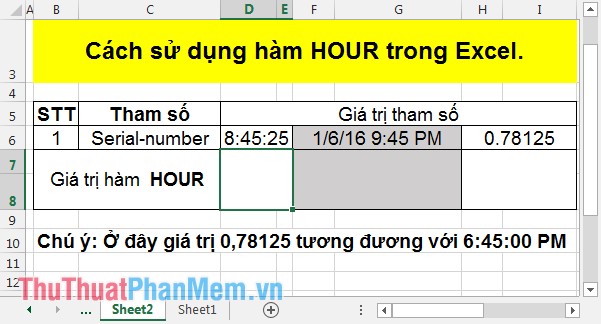 HOUR function - The function converts a serial number into an hour in Excel Picture 1