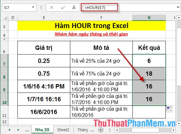 HOUR function - The function returns the hour of a time value in Excel Picture 5