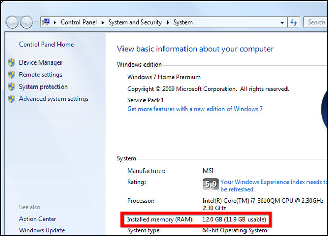 How many reasons does Windows not receive enough RAM? Picture 5