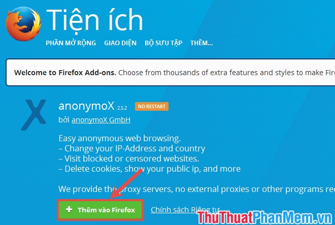 How to access blocked websites with AnonymoX on Firefox Picture 1