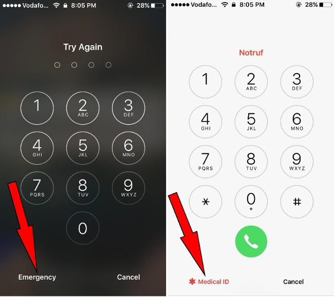How to access Medical ID right on the lock screen iOS 10 Lock Screen Picture 1