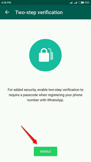 How to activate 2-step verification of WhatsApp account Picture 4