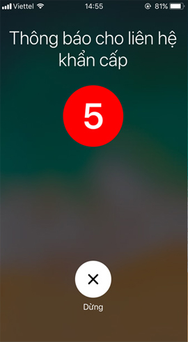 How to activate the emergency call and send the location to the contact on iOS 11 Picture 10