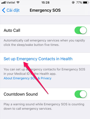 How to activate the emergency call and send the location to the contact on iOS 11 Picture 5