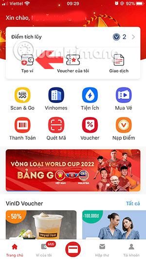 How to activate VinID wallet and recharge Vin Vin wallet Picture 1