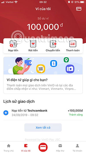 How to activate VinID wallet and recharge Vin Vin wallet Picture 11