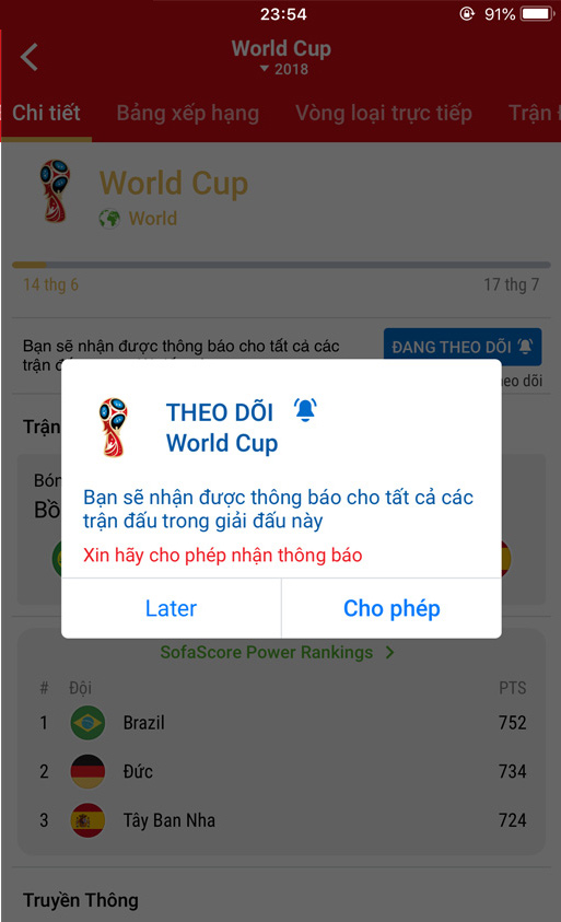 How to add 2018 World Cup schedule to widget widget for iOS, Android Picture 5