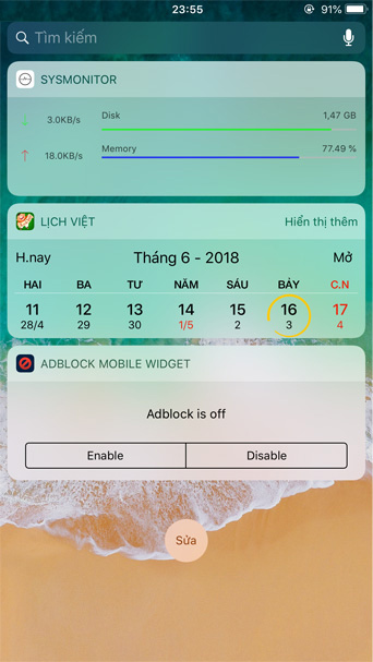 How to add 2018 World Cup schedule to widget widget for iOS, Android Picture 6