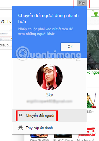 How to add account on Coc Coc browser Picture 6