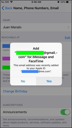 How to add additional email for FaceTime and Messages application on iOS 11 Picture 4