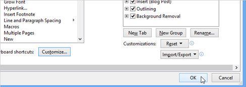 How to add and edit shortcuts in Word 2013 Picture 9
