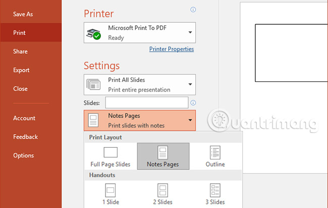 How to add and print notes in PowerPoint slides Picture 5