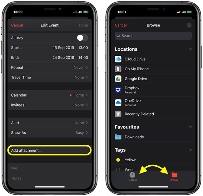 How to add attachments to calendar events on iOS Picture 2