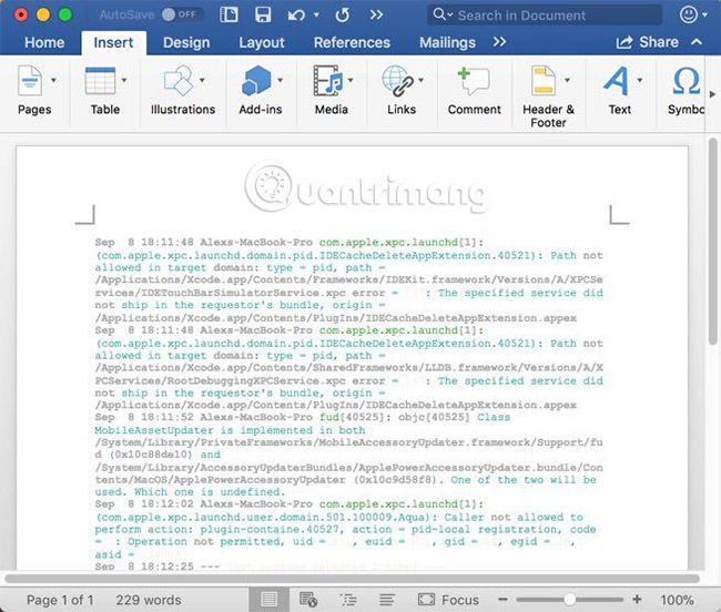 How to add color coded terminal code to Microsoft Word Picture 3