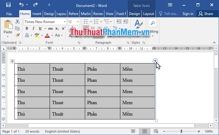 How to add columns and delete columns in Word Picture 6