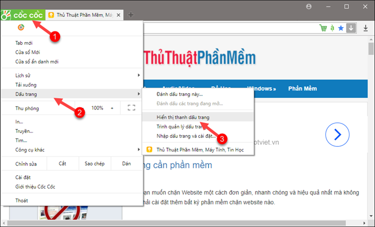 How to add, edit, delete and manage bookmarks in Coc Coc Picture 4