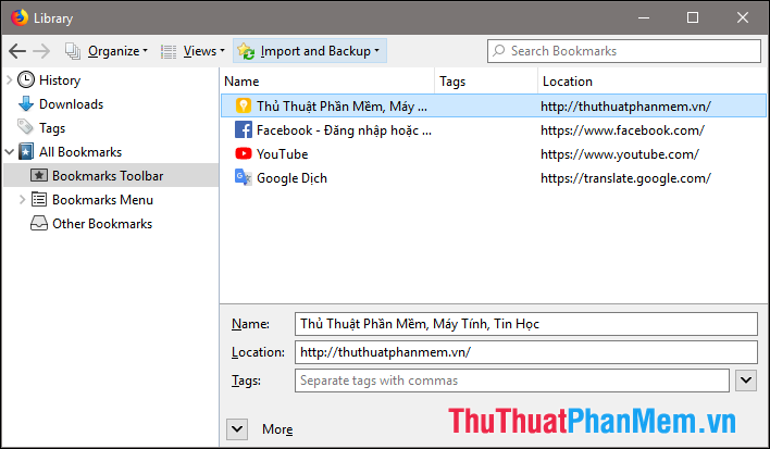 How to add, edit, delete, manage bookmarks in Firefox Picture 8