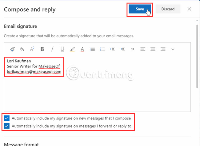 how to add signature in office 365 outlook email