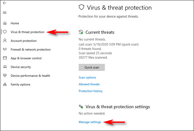 windows defender scan windows 10