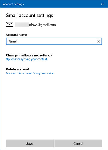 remove sent from mail for windows 10