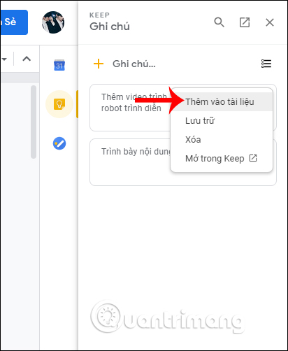 How To Add Google Keep Notes To Google Docs - TipsMake.com