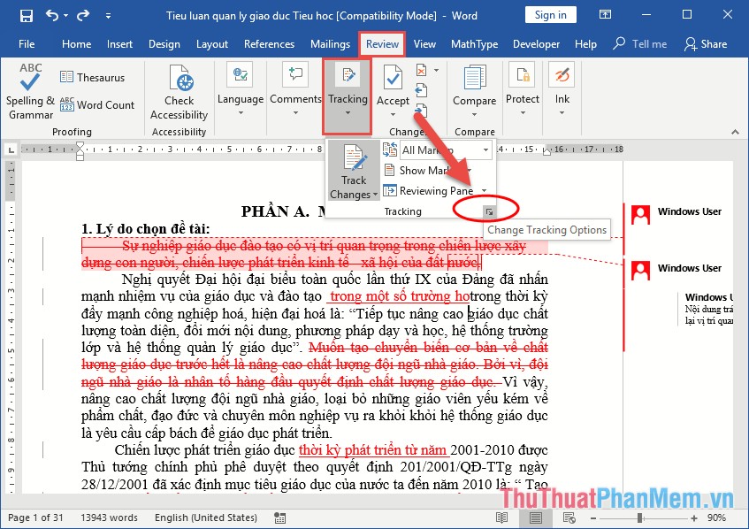 How to add notes and track document editing in Word Picture 13