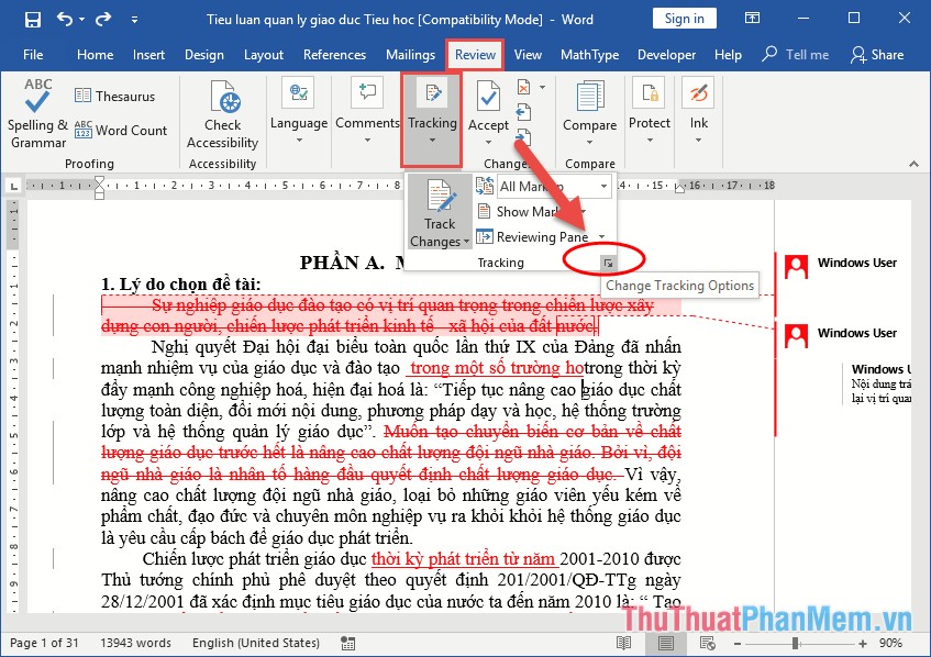 How to add notes and track document editing in Word - TipsMake.com